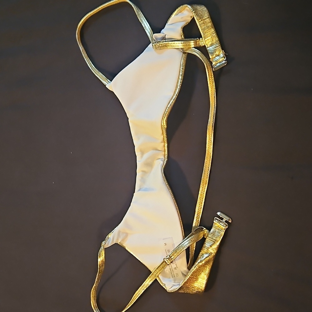 Shiny Gold Liquid Metallic Bikini Set - Picture 11 of 13
